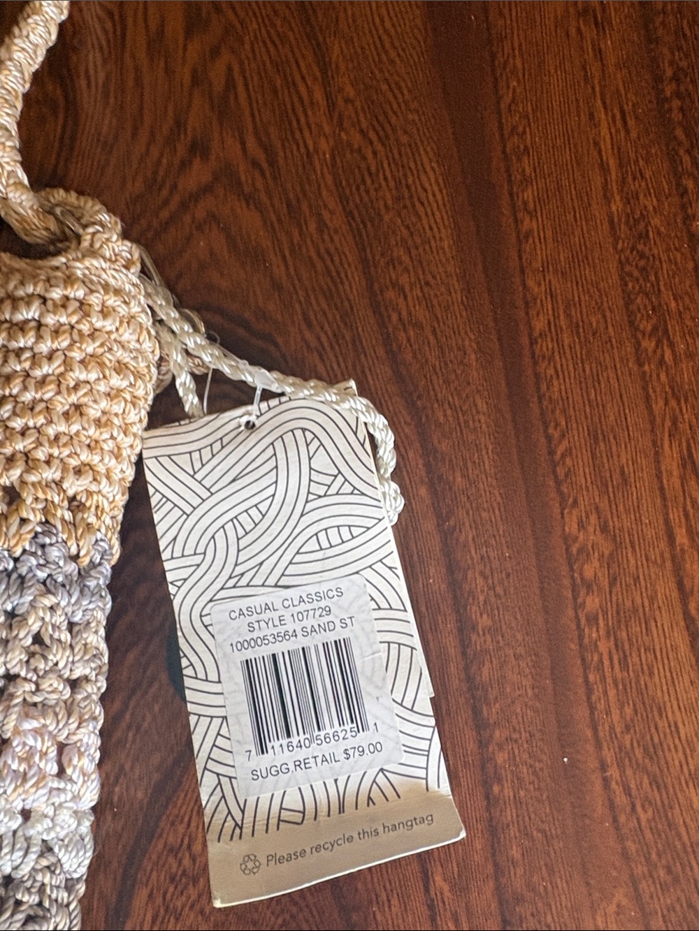 The Sak Crochet Shoulder Bag in Beige and Gray - Picture 6 of 8